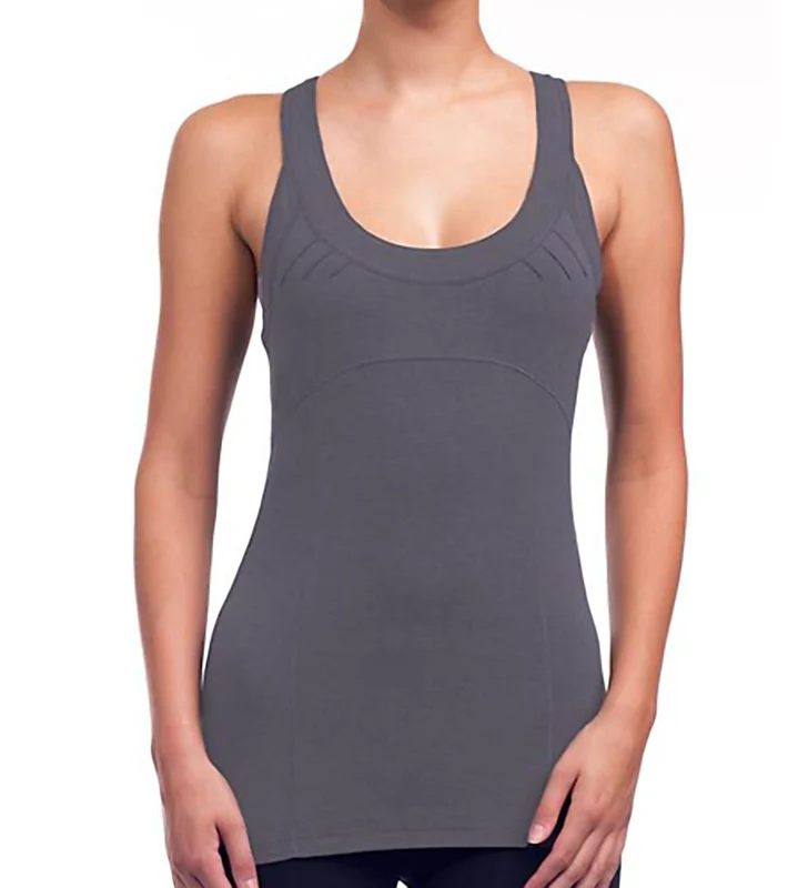Alo Women's Cross Back Yoga Tank Granite / XL
