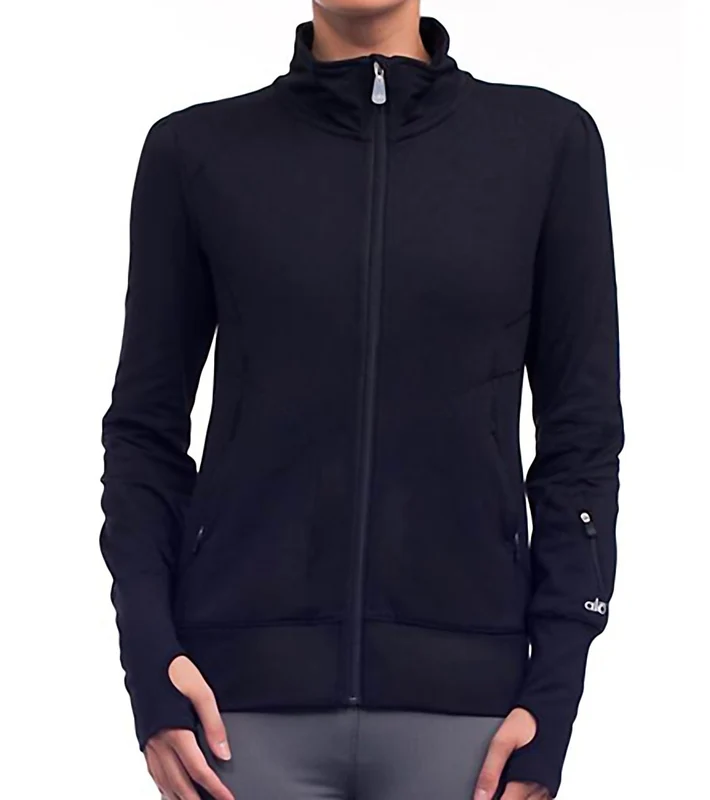 Alo Women's Mod Workout Yoga Jacket Black / L