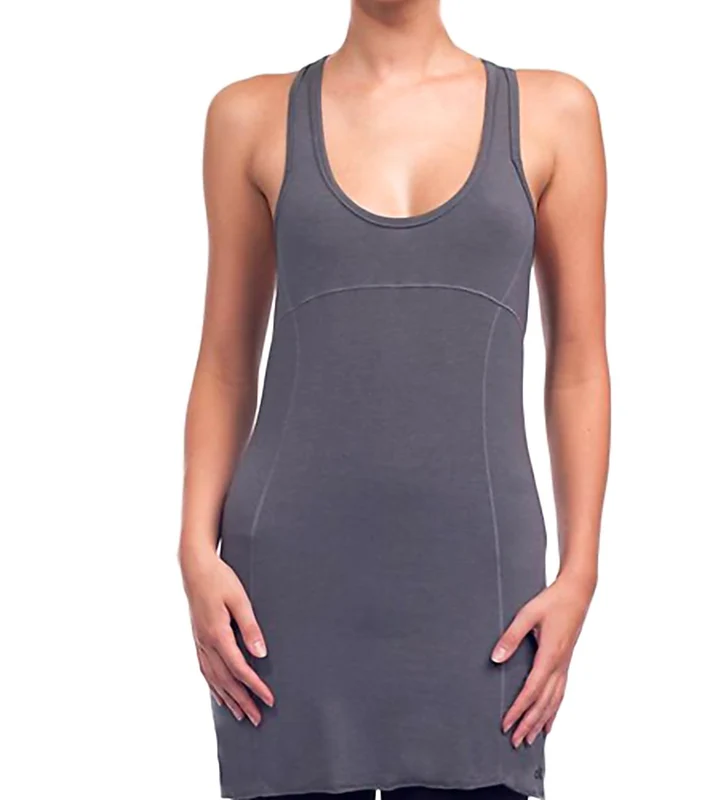 Alo Women's Angle Back Yoga Tunic Granite / M