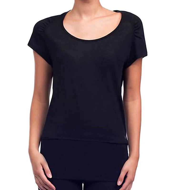 Alo Women's Rouched Sleeve Yoga Tunic Black / L