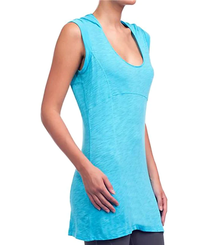 Alo Women's Hooded Yoga Tunic Surf/Deep Sky / L