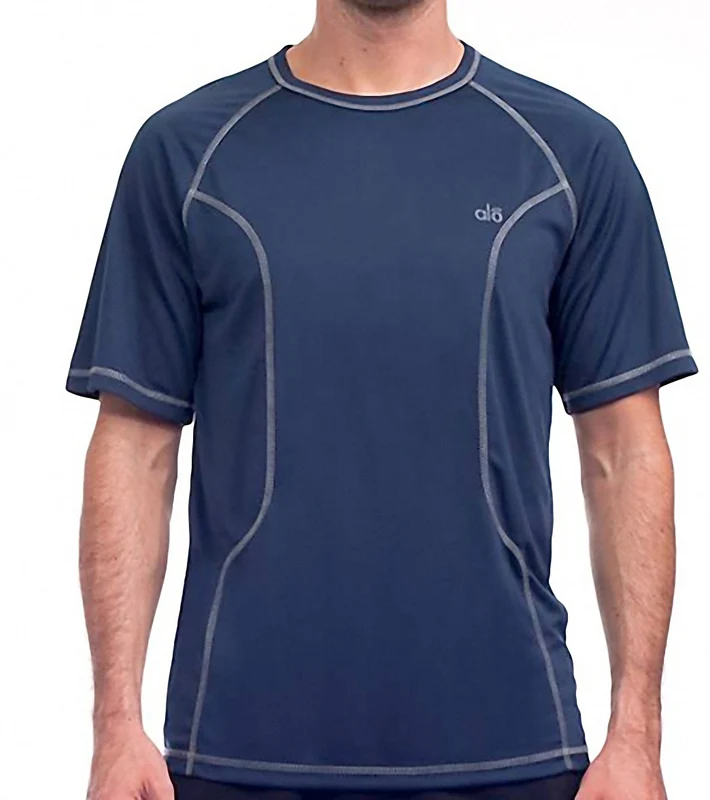 Alo Men's Zen Short Sleeve Yoga Tee Obsidian/Ash / L