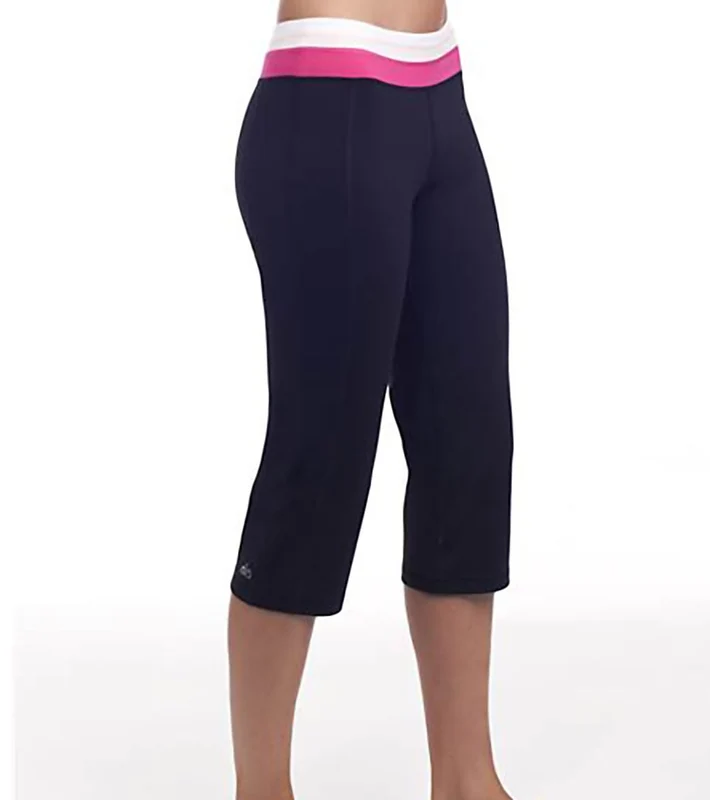 Alo Women's Tiered Waistband Yoga Capri Black/Lipstick / S