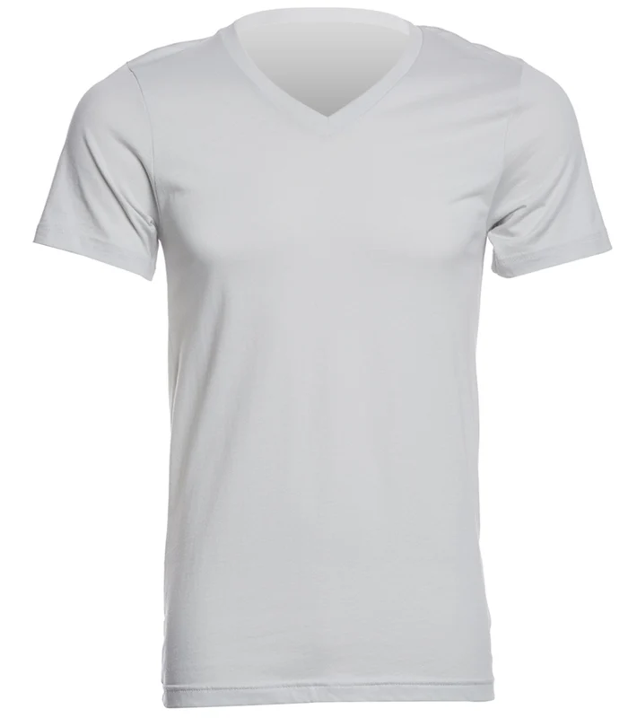 Bella + Canvas Men's Jersey Short Sleeve V-neck Tee Silver / S