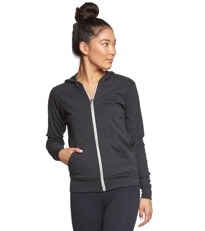Bella + Canvas Triblend Full Zip Lightweight Hoodie Charcoal Black / S