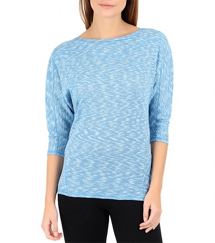 Alo Women's Dharma Long Sleeve Yoga Shirt Heather Blue Dazzle / XL