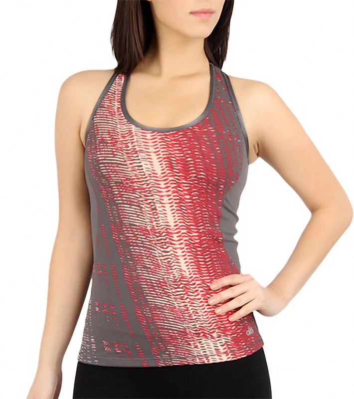 Alo Women's Mesh Back Yoga Tank Granite/Granite / M