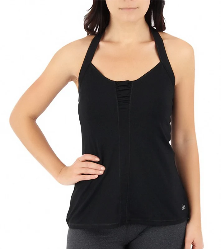 Alo Women's Bliss Shirred Yoga Tank Black / XS