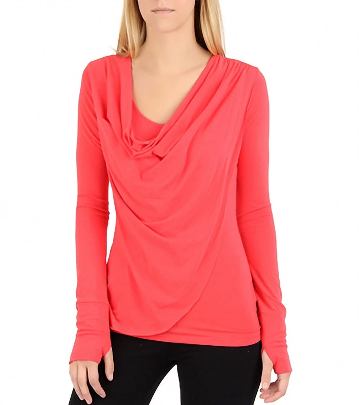 Alo Women's Asana Asymmetrical Drape Yoga Top Riot Pink / L