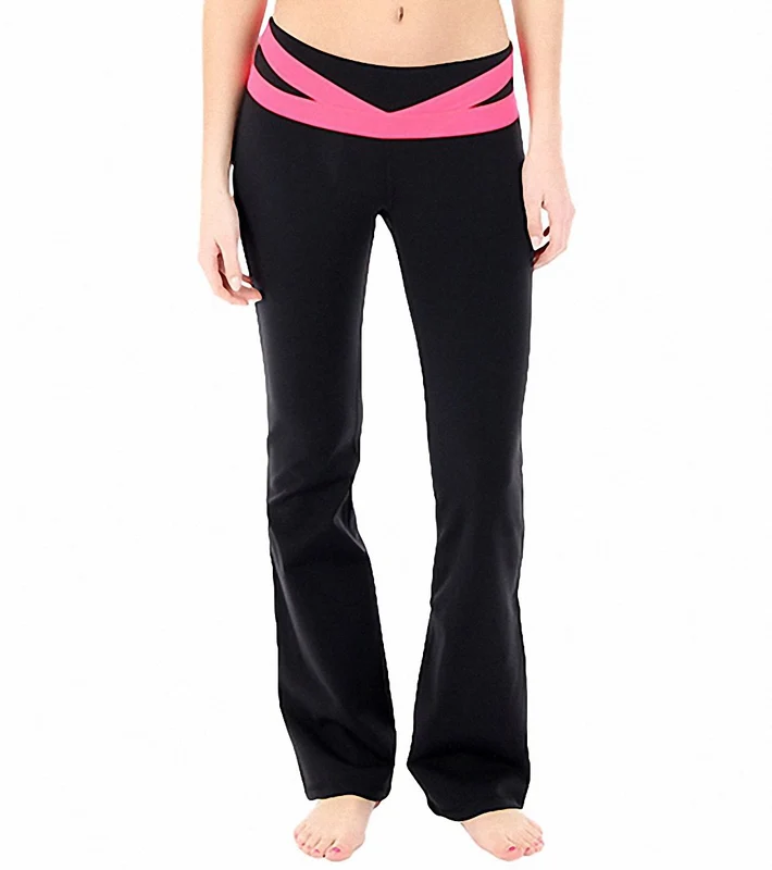 Alo Women's Core Yoga Pant Black/Neon Berry / S