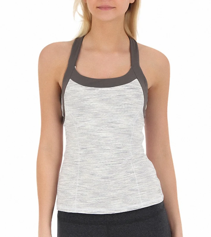 Alo Women's Dynamic Yoga Tank White Metal Spacedye/Granite / M