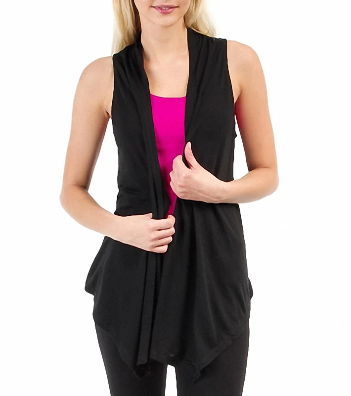 Alo Racerback Drape Front Vest Black / L