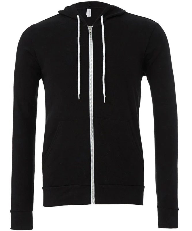 Bella Canvas Unisex Polycotton Fleece Full-Zip Hoodie Black / XL
