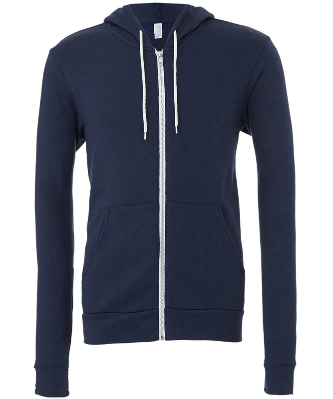 Bella Canvas Unisex Polycotton Fleece Full-Zip Hoodie Navy / XL