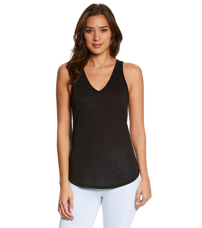 Bella + Canvas Flowy V-Neck Workout Tank Top Black / XL
