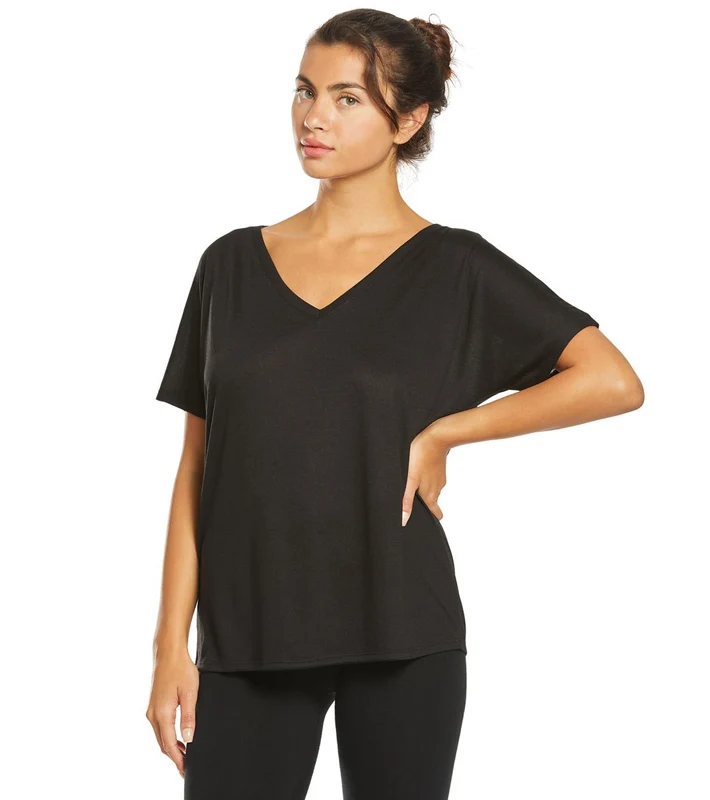 Bella + Canvas Slouchy V-Neck Tee Black / S