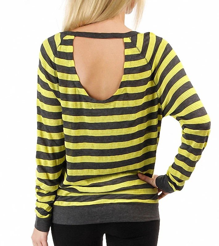 Alo Deep Scoop Back Limelight/Charcoal Heather / S