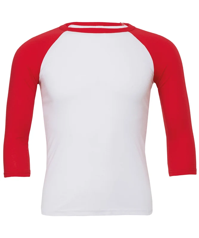 Bella Canvas Unisex Triblend Sleeve Baseball Long Sleeve T-Shirt WhiteRed / XL