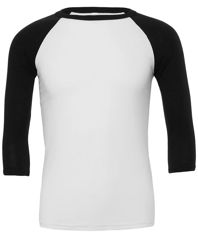 Bella Canvas Unisex Triblend Sleeve Baseball Long Sleeve T-Shirt WhiteBlack / 2XL