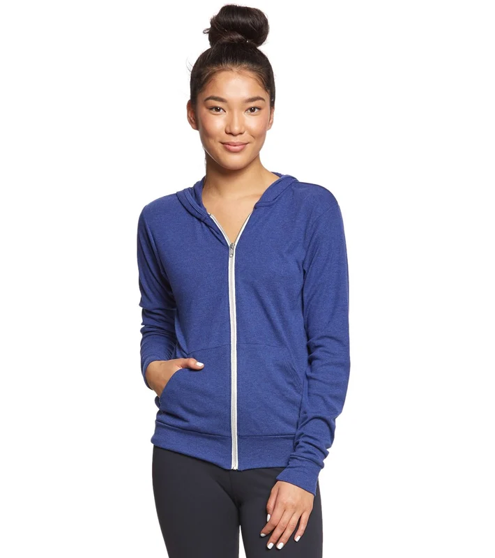 Bella + Canvas Triblend Full Zip Lightweight Hoodie Navy Triblend / XXL
