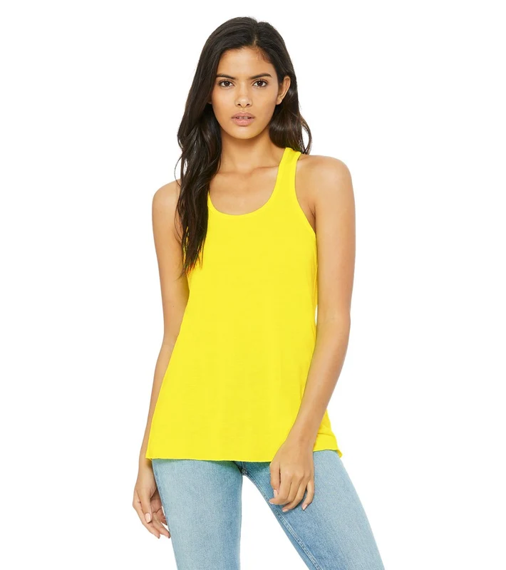 Bella + Canvas Flowy Racerback Workout Tank Top Neon Yellow / XS