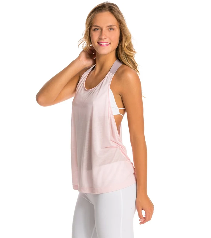 Alo Yoga Raya Draped Back Yoga Tank Top Blush/Moonstone / XS