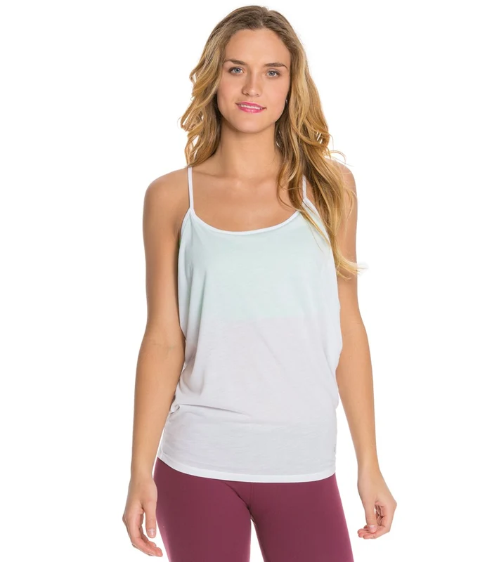 Alo Side Drape Tank White/Envy / M