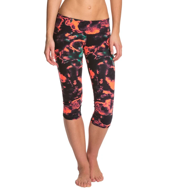 Alo Yoga Printed Airbrush Yoga Capris Volcano Lightning / XS