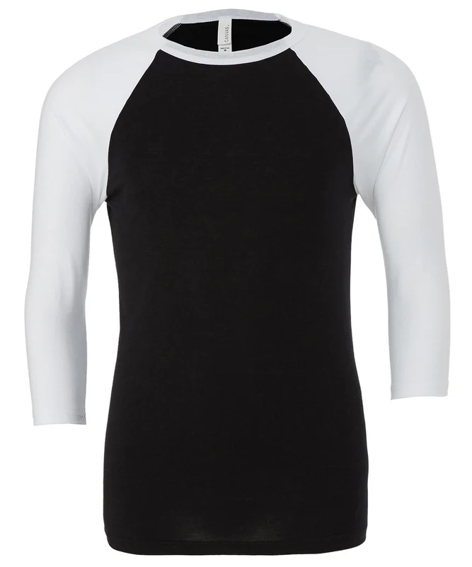 Bella Canvas Unisex Triblend Sleeve Baseball Long Sleeve T-Shirt BlackWhite / M