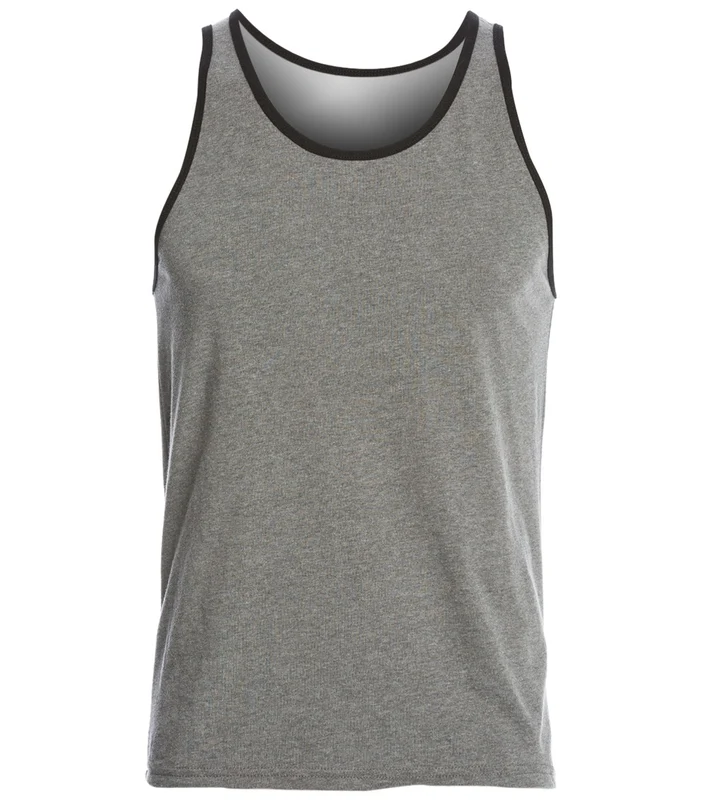 Bella + Canvas Men's Jersey Tank Deep Heather/Black / XL