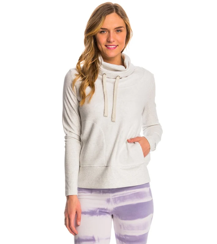 Alo Rift Long Sleeve Yoga Coverup White Heather / S
