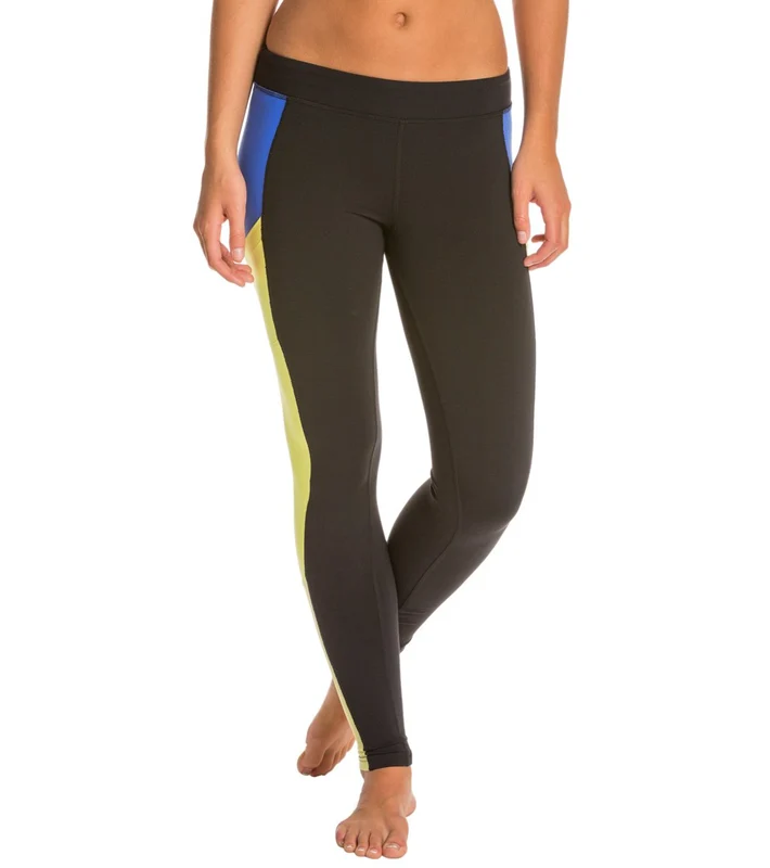Alo Ascendant Yoga Leggings Black/Surf Blue/Sunny Lime / XXS