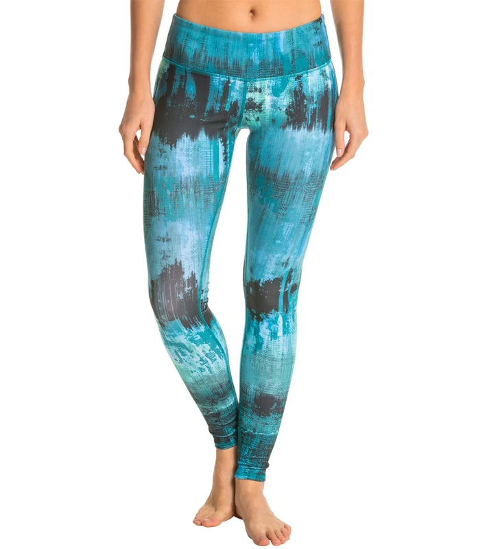 Alo Yoga Airbrush Yoga Leggings Deep Teal Desert Sunset Print / L