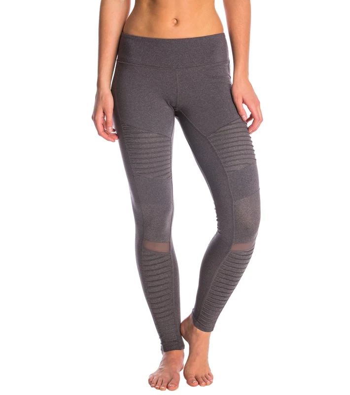Alo Yoga Athena Moto Yoga Leggings Stormy Heather/Stormy Heather Glossy / S