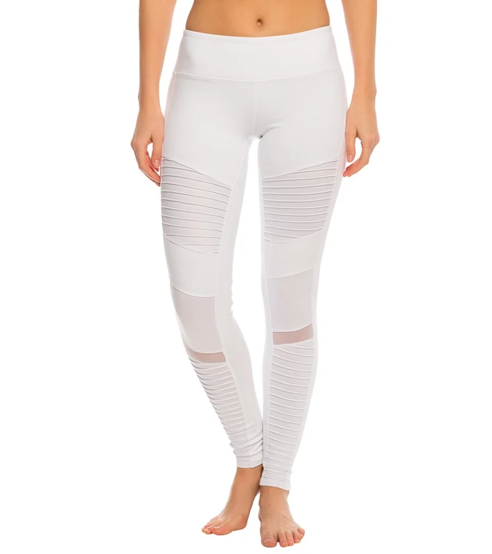 Alo Yoga Athena Moto Yoga Leggings White/White Glossy / XS