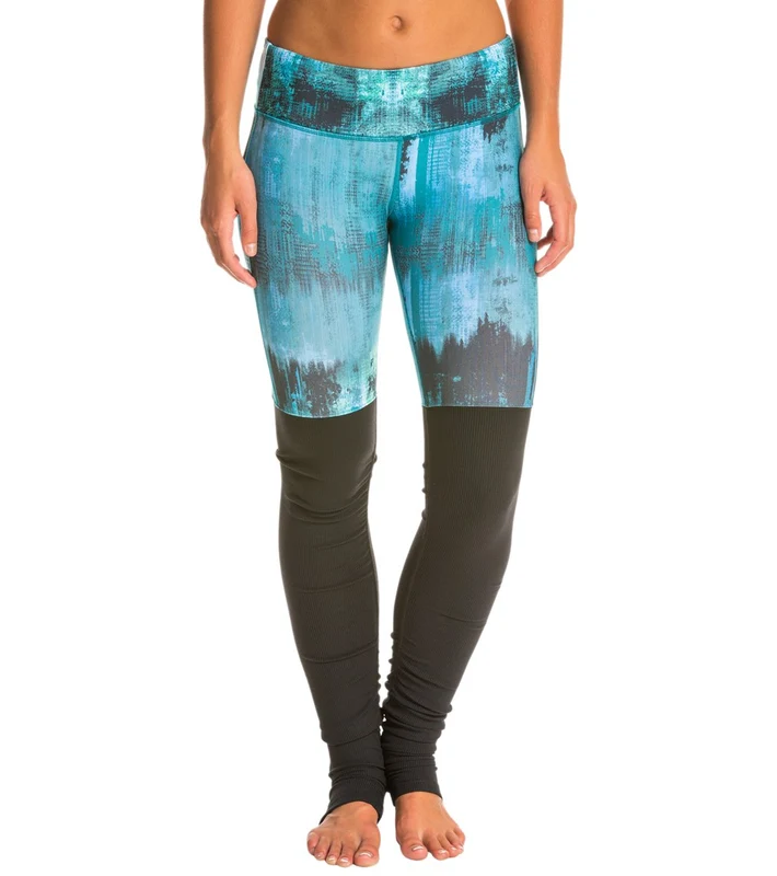 Alo Yoga Printed Goddess Yoga Leggings Deep Teal Desert Sunset/Black / L