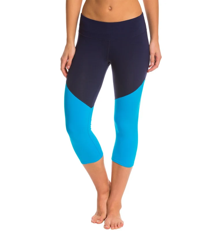 Alo Electra Yoga Capri Rich Navy/Seaport Blue / XXS