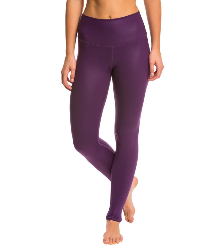 Alo Yoga High Waist Airbrush Yoga Leggings Purple Pennant Glossy / XS