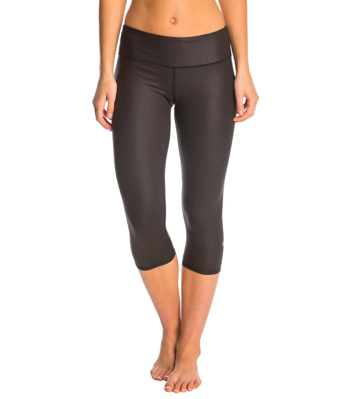Alo Yoga Airbrush Yoga Capris Black Glossy / XXS