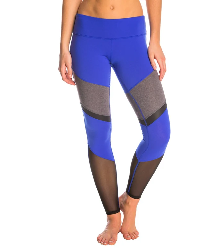 Alo Yoga Sheila Yoga Leggings Deep Electric Blue/Stormy Heather / M