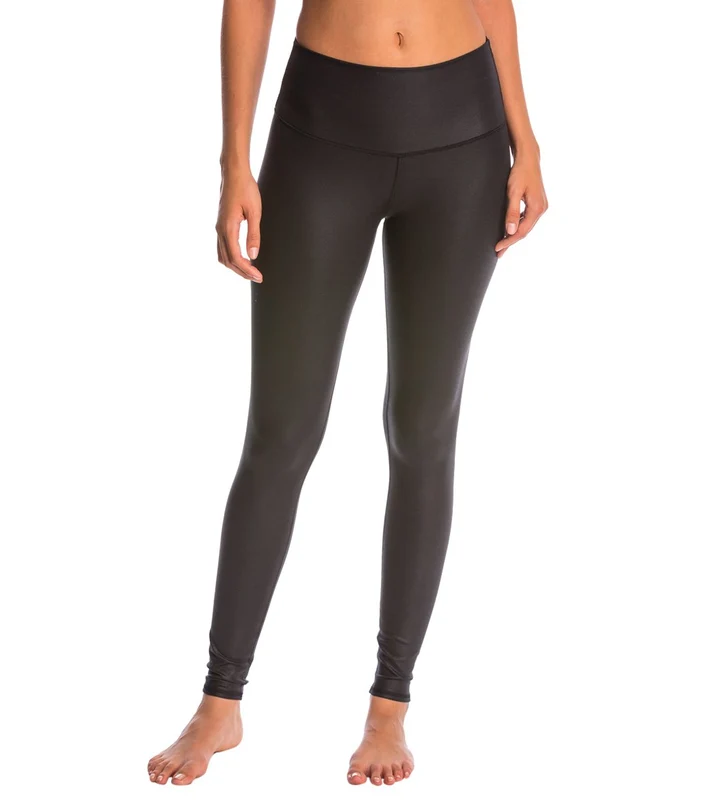 Alo Yoga High Waist Airbrush Yoga Leggings Black Glossy / S
