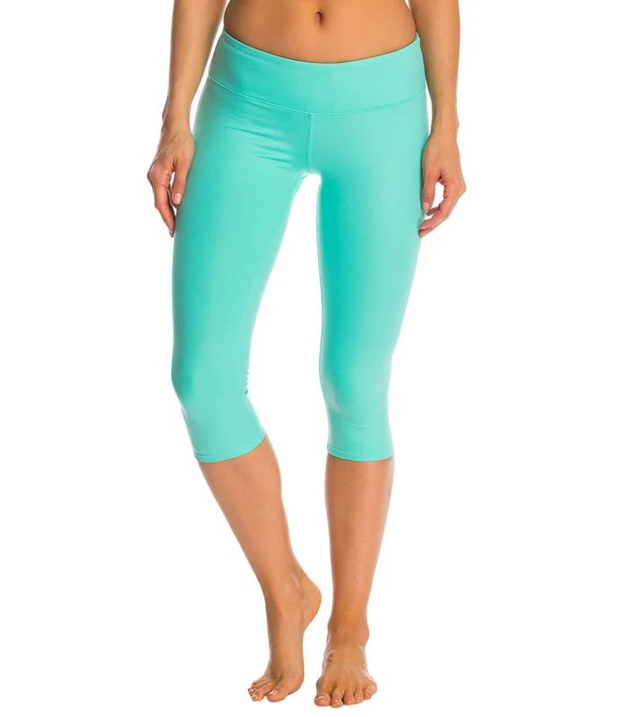 Alo Yoga Airbrush Yoga Capris Island Green Glossy / M