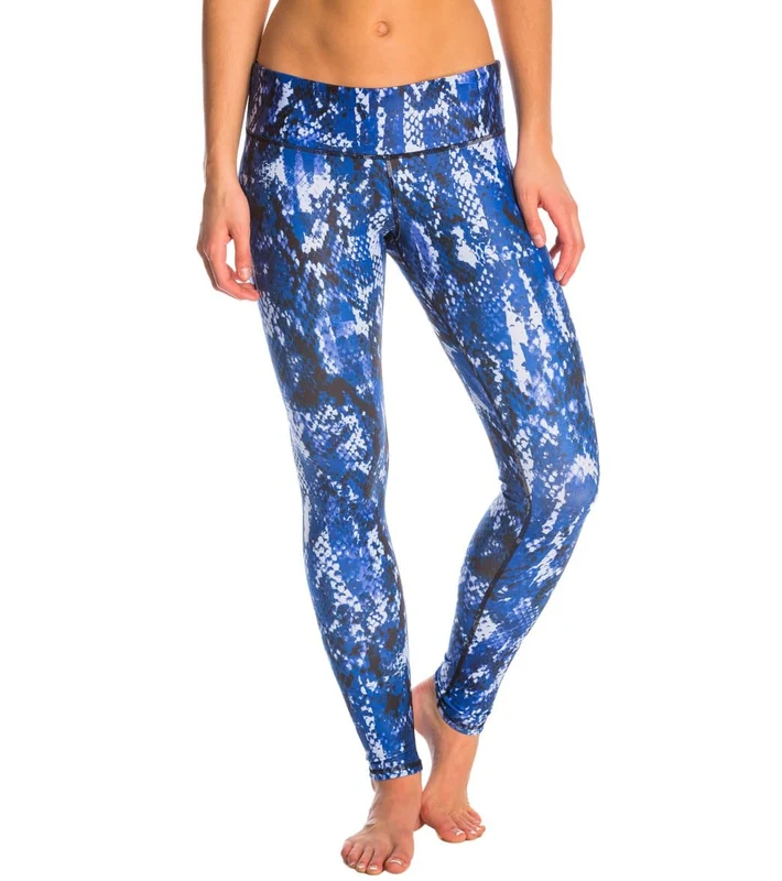 Alo Yoga Airbrush Yoga Leggings Deep Electric Blue Python Glossy / S