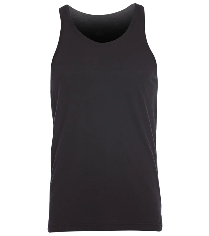 Alo Yoga Men's Mountain Tank Solid Black Triblend / L