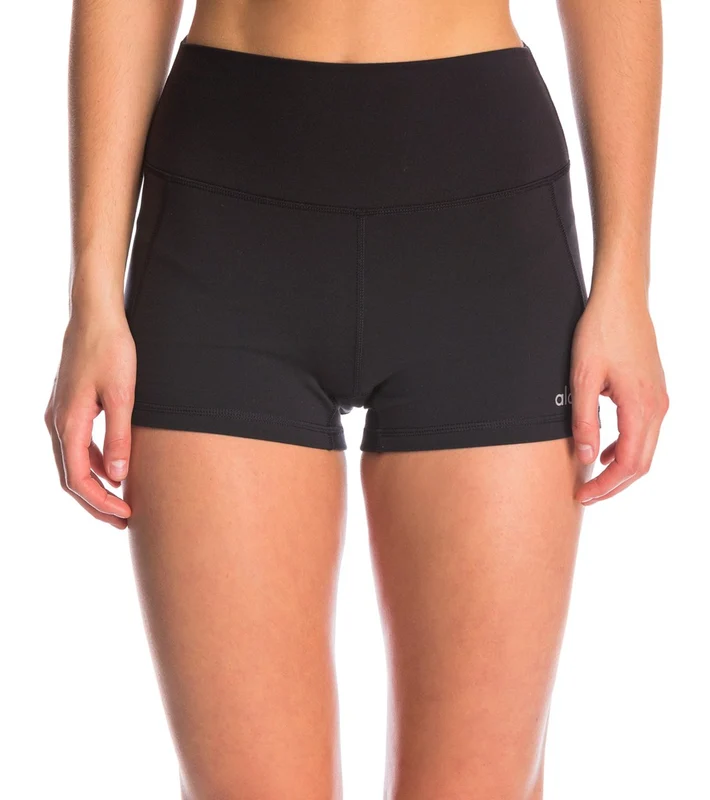 Alo Yoga Elevate Yoga Shorts Black/Black Glossy / XXS