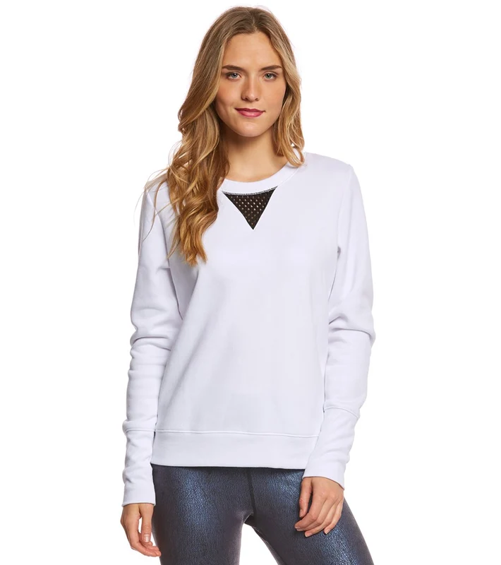 Alo Yoga Downtown Yoga Long Sleeve Pullover White/Black / M