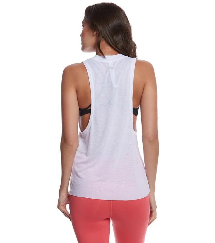 Alo Yoga Heat Wave Muscle Tee White / M