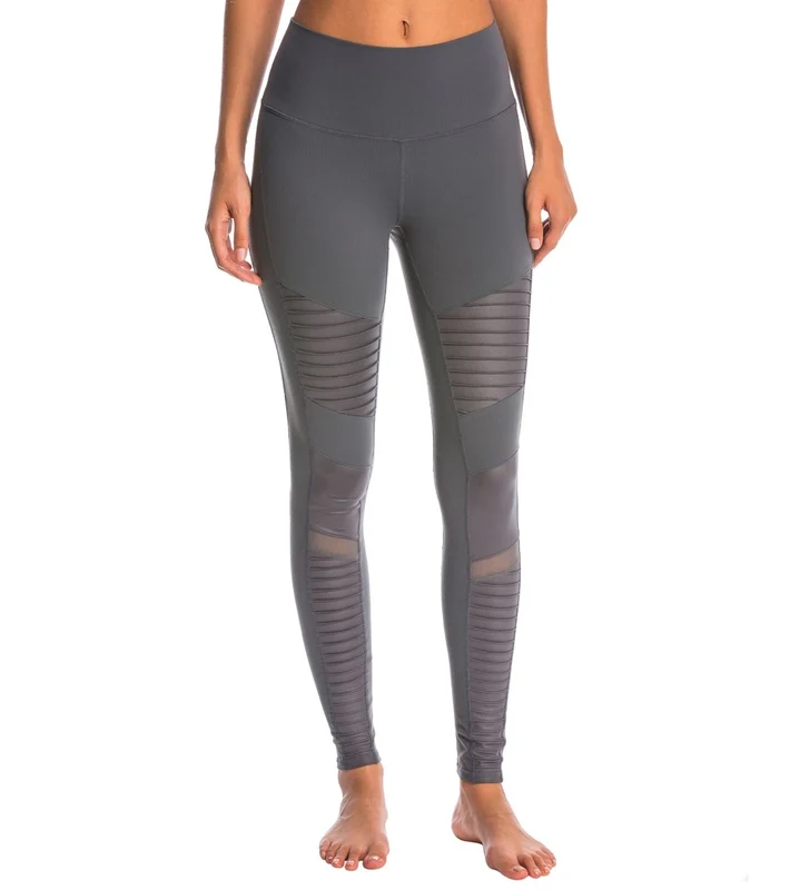 Alo Yoga High Waist Moto Yoga Leggings Slate/Slate Glossy / XS