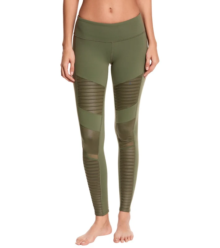 Alo Yoga Athena Moto Yoga Leggings Jungle/Jungle Glossy / XXS
