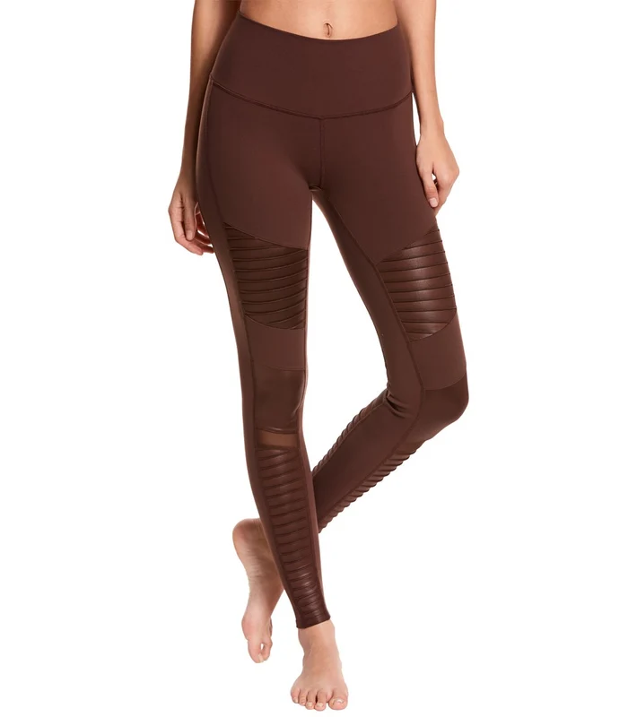 Alo Yoga High Waist Moto Yoga Leggings Mink / L